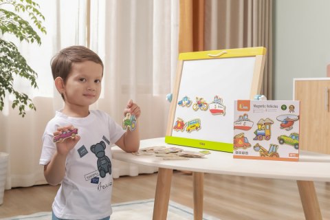 VIGA Drewniane magnesy pojazdy zestaw