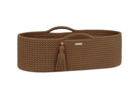 Kosz Mojżesza BOHO bawełniany Handmade z materacykiem - mocca