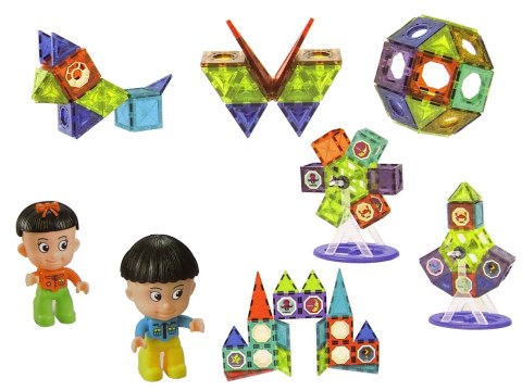 ND24_14644 Klocki Magnetyczne Budowle 3D Diabelski Młyn Karuzela 71 Elementów 5905515350990