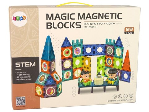 ND24_14645 Klocki Magnetyczne Budowle 3D Zamek Diabelski Młyn 98 Elementów 5905515351003