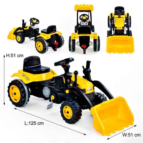 WOOPIE Ogromny Traktor Na Pedały Spychacz Żółty