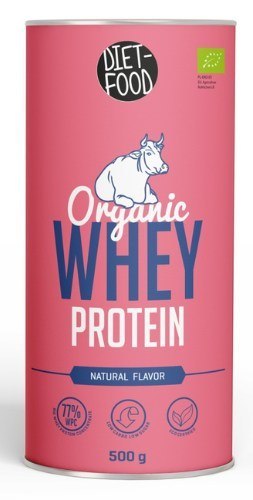 BIAŁKO SERWATKOWE NATURALNE (KONCENTRAT WPC 77) BIO 500 g - DIET-FOOD