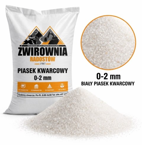 Piasek do piaskownicy 20 kg biały kwarcowy 0-2 mm - czysty, drobny, naturalny