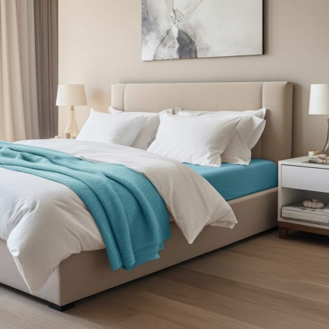 Prześcieradło jersey elastan z gumką BLUE/NIEBIESKI/140x200x30