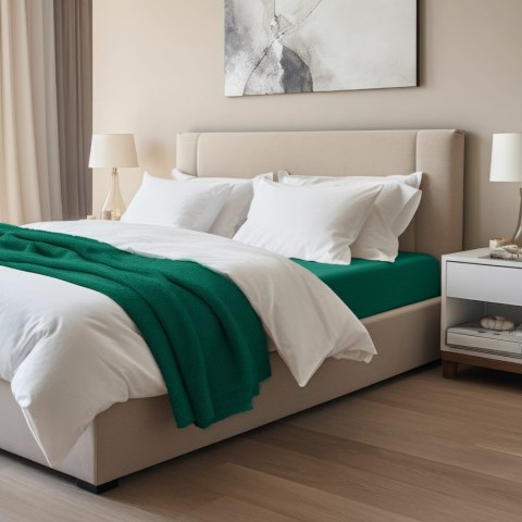 Prześcieradło jersey elastan z gumką GREEN/ZIELONY/180x200x30