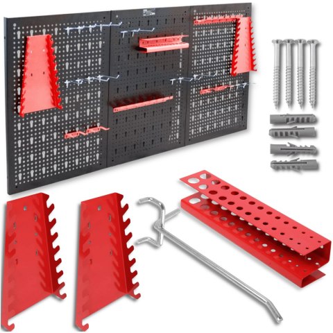 Tablica warsztatowa narzędziowa perforowana 120x60 cm komplet 25 uchwytów