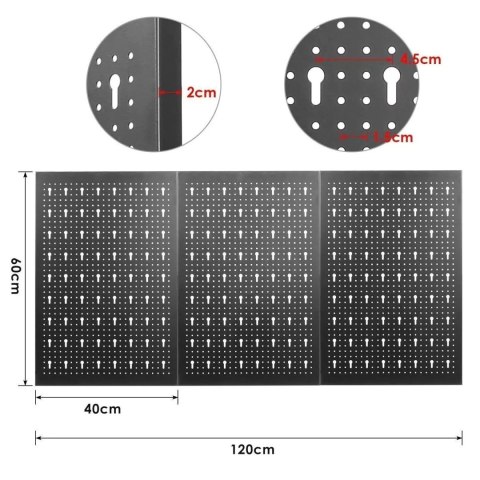 Tablica warsztatowa narzędziowa perforowana 120x60 cm komplet 25 uchwytów