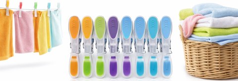 Klamerki Do Prania Vileda Soft Pegs Mocne Miękki Uchwyt Kolorowe 20 Szt.