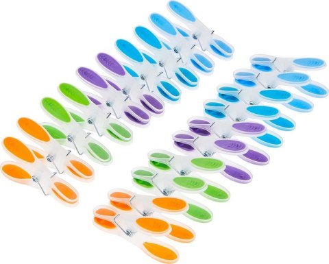 Klamerki Do Prania Vileda Soft Pegs Mocne Miękki Uchwyt Kolorowe 20 Szt.