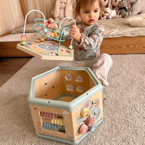 TOOKY TOY Interaktywny Drewniany Sześciokąt Montessori Otwierane Pudełko