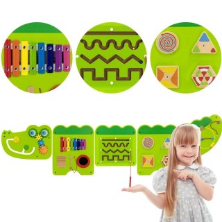 VIGA Tablica Sensoryczna Manipulacyjna Krokodyl Certyfikat FSC Montessori