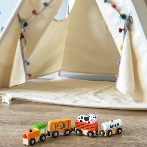 VIGA Zestaw akcesoriów do kolejki - pociąg rolniczy