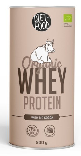 BIAŁKO SERWATKOWE Z KAKAO (KONCENTRAT WPC 77) BIO 500 g - DIET-FOOD