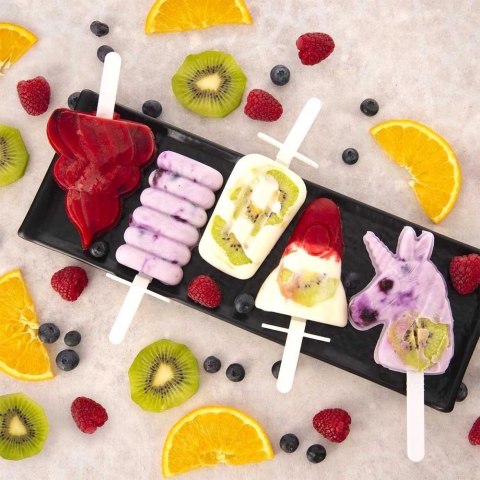 Forma do Lodów ORION Silikonowa Miętowa z Pokrywką Patyczek do Zmywarki