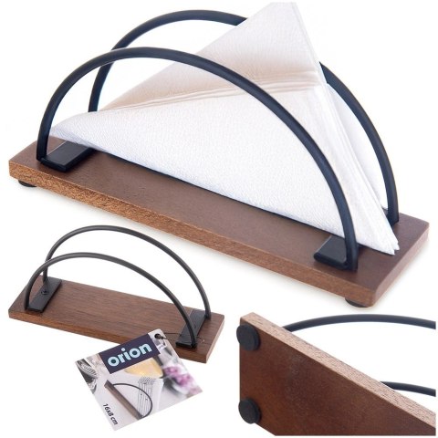 Serwetnik Drewniano-Metalowy RADKA Czarny 16 x 5 x 8 cm ORION