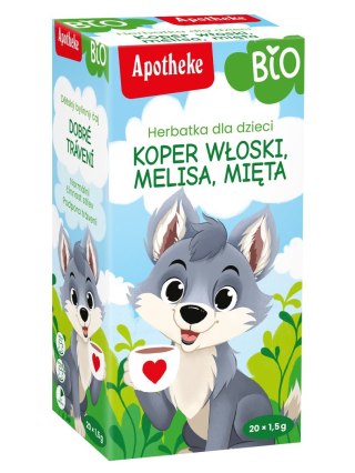 HERBATKA DLA DZIECI - KOPER WŁOSKI, MELISA I MIĘTA PO 6 MIESIĄCU BIO (20 x 1,5 g) 30 g - APOTHEKE