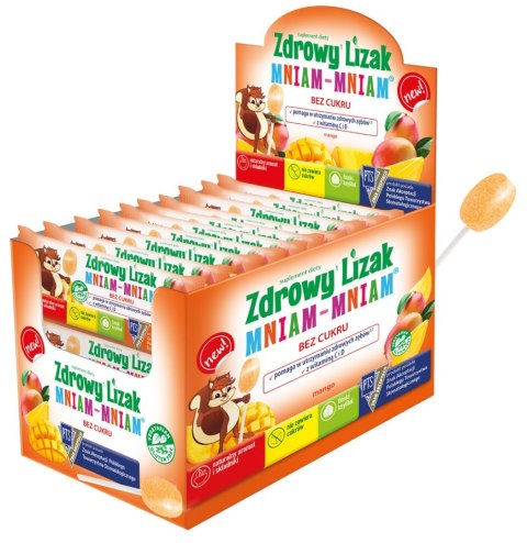 LIZAK O SMAKU MANGO Z WITAMINĄ D I C BEZ CUKRU BEZGLUTENOWY 6 g - MNIAM MNIAM STARPHARMA