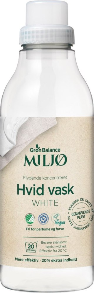 PŁYN DO PRANIA BIAŁYCH UBRAŃ (KONCENTRAT) ECO 900 ml (20 PRAŃ) - GRON BALANCE