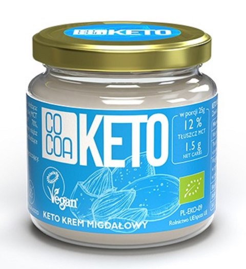 KREM MIGDAŁOWY Z OLEJEM MCT BEZ DODATKU CUKRÓW KETO BIO 200 g - COCOA