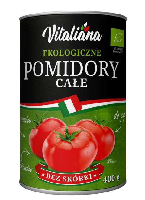 POMIDORY CAŁE BEZ SKÓRKI BIO 400 g (240 g) - VITALIANA