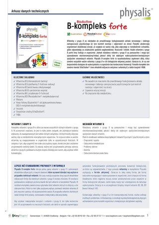 WITAMINA B COMPLEX FORTE 30 TABLETEK - PHYSALIS