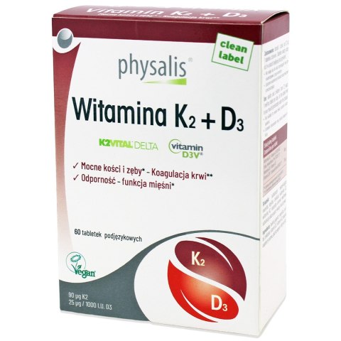 WITAMINA K2 + D3 60 TABLETEK - PHYSALIS