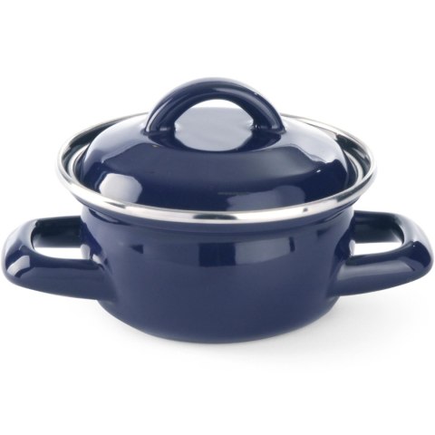 Garnek do zup i sosów z pokrywką niebieski 0,5 l - Hendi 625804