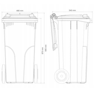 Pojemnik kubeł kosz na odpady i śmieci Europlast Austria - brązowy 120L BIO + RUSZT