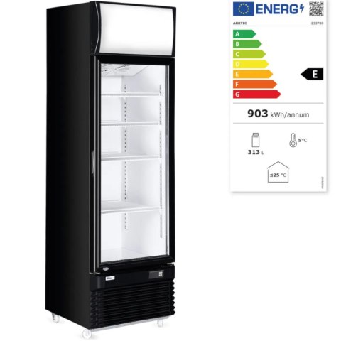 Witryna szafa chłodnicza z podświetlanym panelem reklamowym 360L