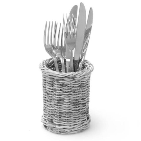 Koszyk na sztućce widelce noże łyżki okrągły szary melanżowy śr. 100x120 mm - Hendi 426197