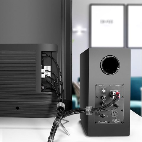 Taśma rzepowa rzep organizer kabli przewodów 2m - czarny