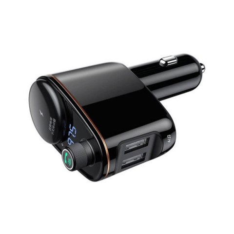 2w1 Transmiter samochodowy FM Bluetooth i ładowarka na 2x USB czarny