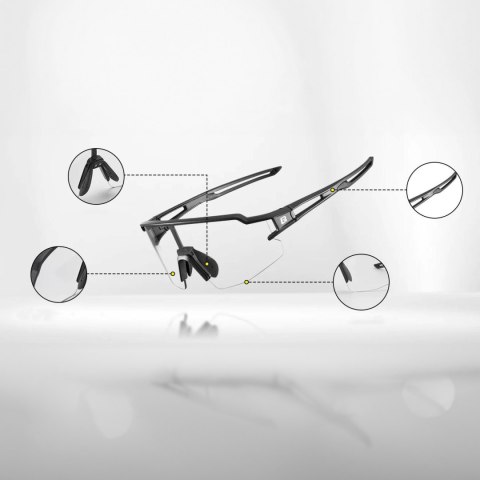 Okulary rowerowe fotochromowe z filtrami UV 400 UVA i UVB czarne