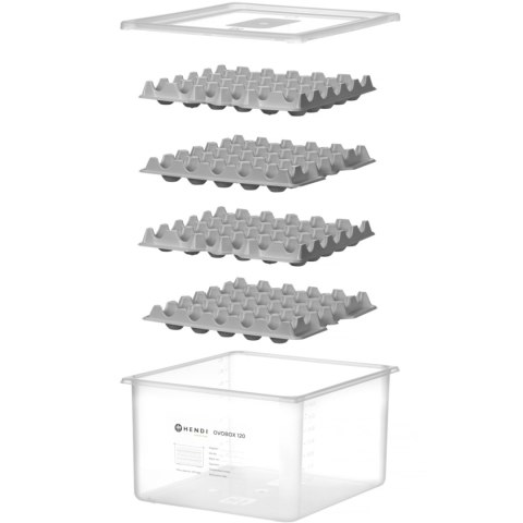 Pojemnik na jajka 8 tacek na 120 jaj OVOBOX 18 l 355 x 325 x 200 mm