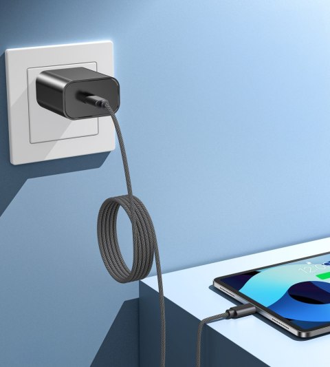 Kabel przewód USB-C 240W PD 3.1 z organizerem magnetycznym 1.2m - czarny