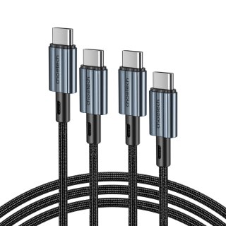 Kabel przewód USB-C - USB-C PD 60W w oplocie XCC-1014 - szary