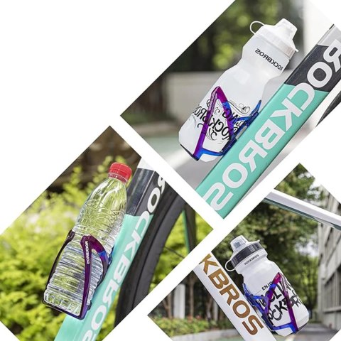 Uchwyt rowerowy na bidon butelkę - niebiesko-fioletowy