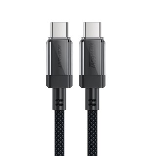 Kabel przewód USB-C z nylonowym oplotem PD 60W 480Mb/s - czarny
