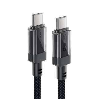 Kabel przewód USB-C z nylonowym oplotem PD 60W 480Mb/s - czarny