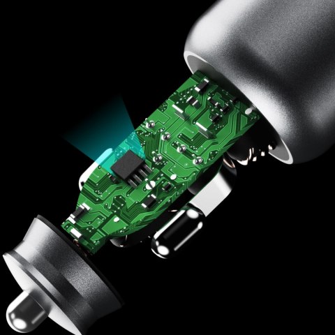 Ładowarka samochodowa R4T 30W USB-A USB-C - szara