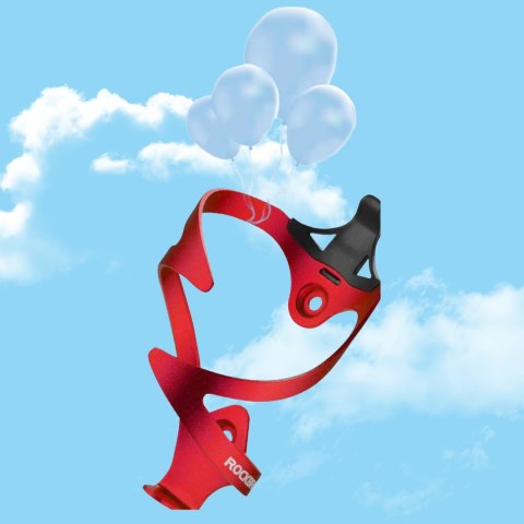 Uchwyt aluminiowy rowerowy na bidon butelkę - czerwony