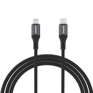 Kabel przewód w oplocie USB-C - iPhone Lightning 30W 1.2m - czarny