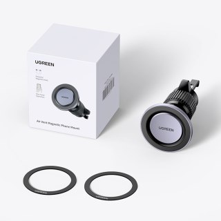 Uchwyt samochodowy magnetyczny na telefon do kratki nawiewu - czarny