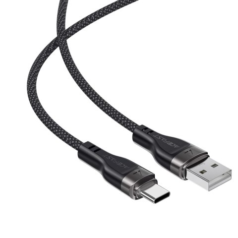 Kabel przewód USB-A - USB-C 3A z magnetycznym organizerem 1.2m - czarny