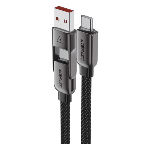 Kabel przewód USB-C - USB-A / USB-C 480Mb/s 3A 0.2m - czarny