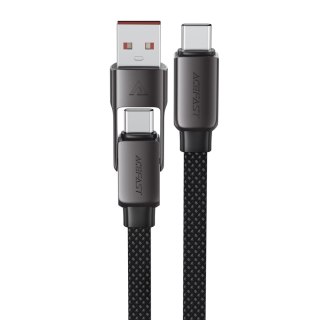 Kabel przewód USB-C - USB-A / USB-C 480Mb/s 3A 1.2m - czarny