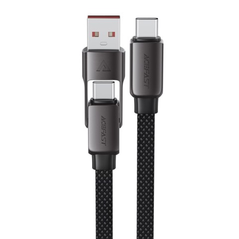 Kabel przewód USB-C - USB-A / USB-C 480Mb/s 3A 1.2m - czarny