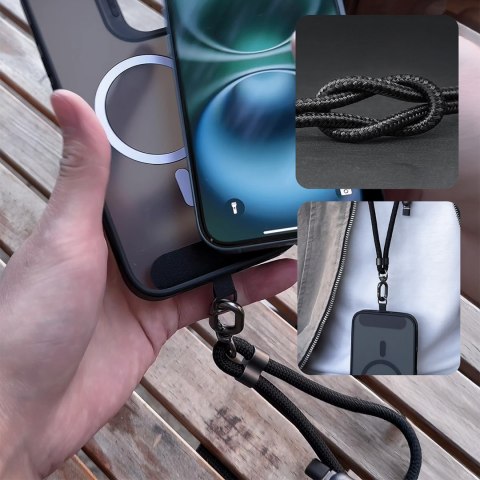 4w1 Kabel przewód smycz USB-A / USB-C / iPhone Lightning PD QC 65W 1.5m - czarny