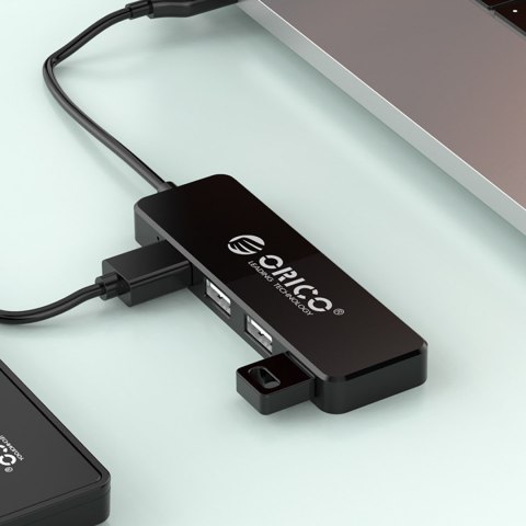 Hub FL01 stacja dokująca rozdzielacz USB-A na 4x USB-A - czarny