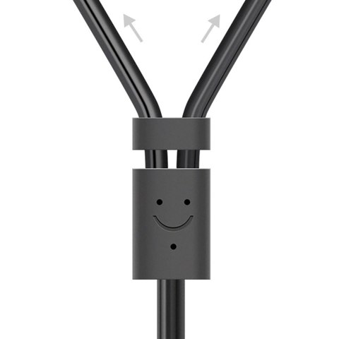 Kabel przewód audio 3.5 mm mini jack (męski) - 2RCA (męski) 1m - szary